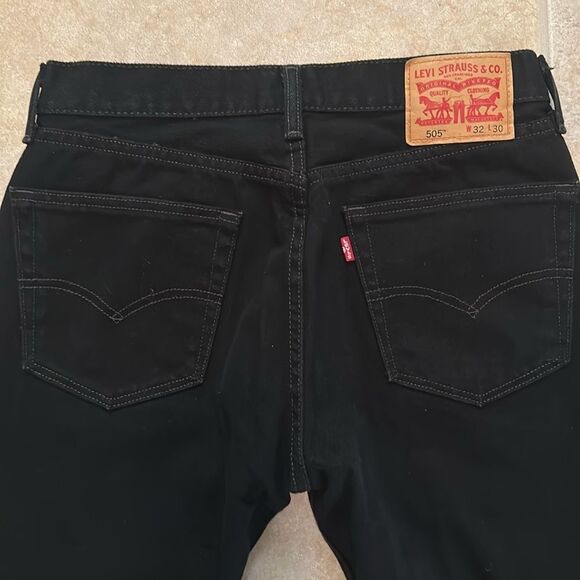 Levi's Black Straight Leg Jeans Classic Style - Picture 5 of 6